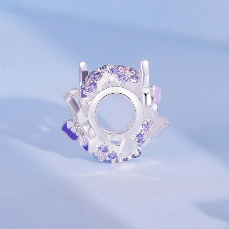(image pour) Charm en forme de papillon en style Pandora en forme de cœur - SCC2464 - Afficher 3