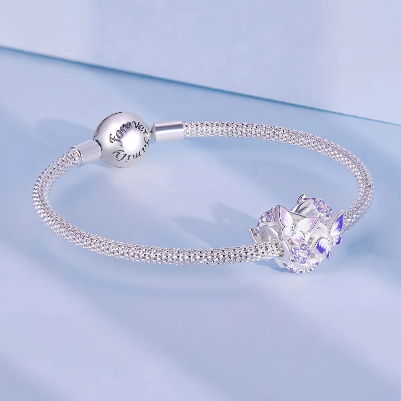 (image pour) Charm en forme de papillon en style Pandora en forme de cœur - SCC2464 - Afficher 5