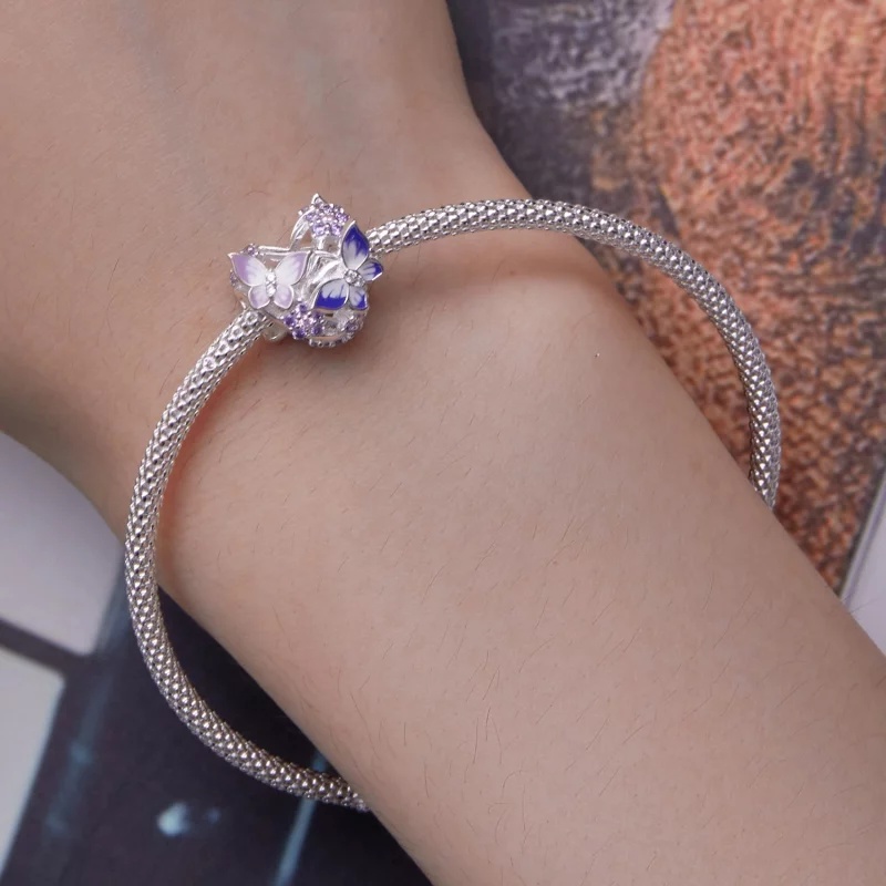 (image pour) Charm en forme de papillon en style Pandora en forme de cœur - SCC2464 - Afficher 6