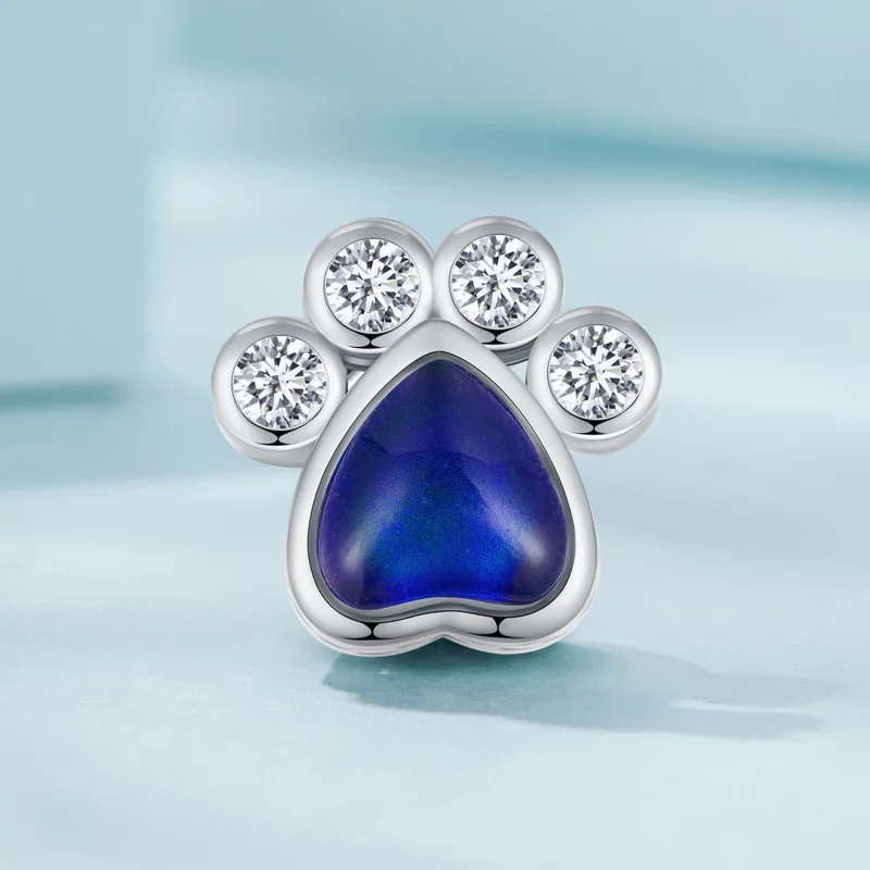 (image pour) Charm en pierre de lune mignonne style Pandora pour animaux de compagnie - SCC25 - Afficher 2
