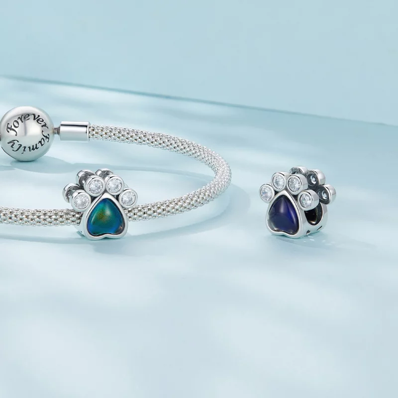 (image pour) Charm en pierre de lune mignonne style Pandora pour animaux de compagnie - SCC25 - Afficher 5