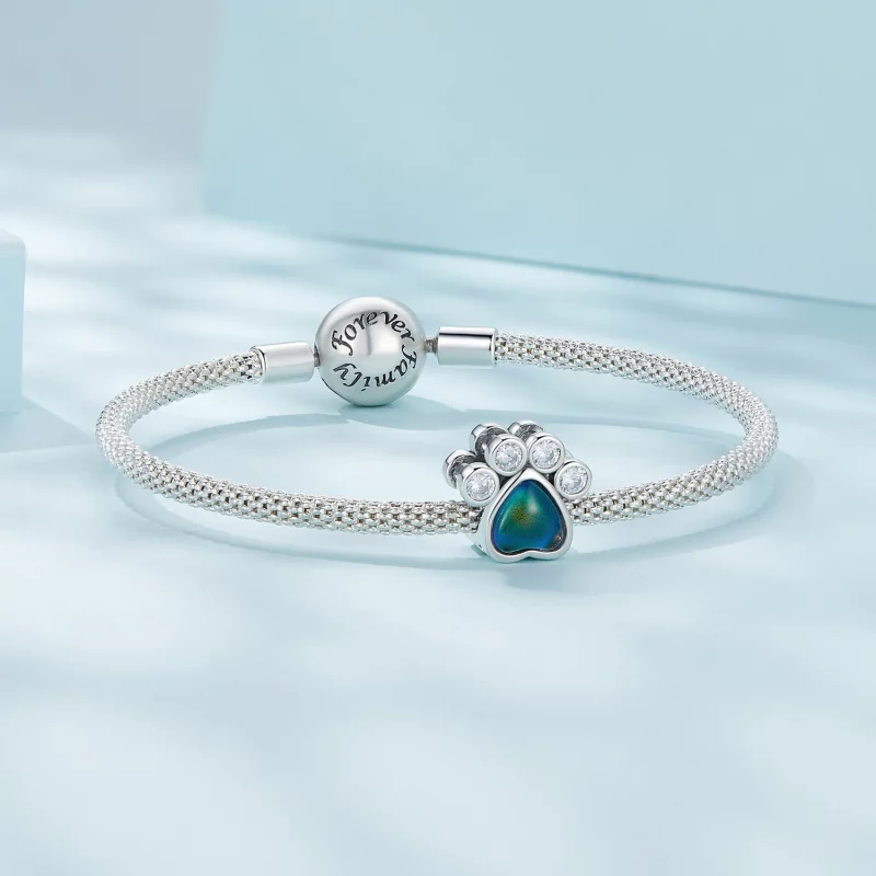 (image pour) Charm en pierre de lune mignonne style Pandora pour animaux de compagnie - SCC25 - Afficher 6