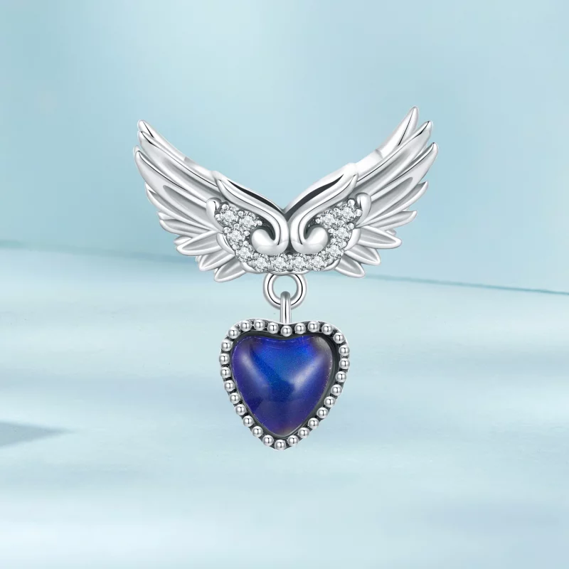 (image pour) Charm en pierre émotionnelle avec des ailes de gardien de style Pandora - SCC258 - Afficher 2