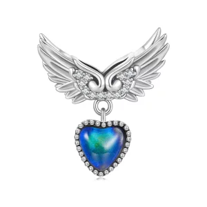 (image pour) Charm en pierre émotionnelle avec des ailes de gardien de style Pandora - SCC2581