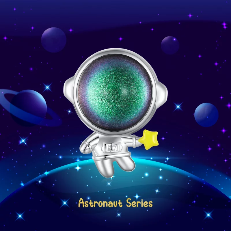 (image pour) Charm Pandora Style Astronaute Étoile - BSC793 - Afficher 7