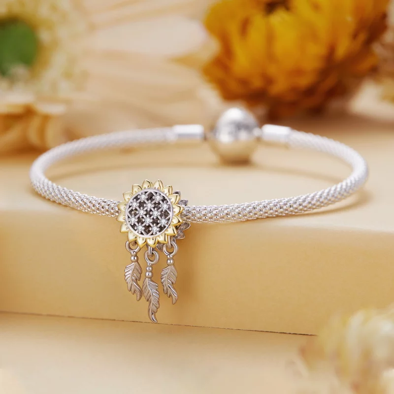(image pour) Charm Pandora Style Attrape-rêves Tournesol - BSC820 - Afficher 3