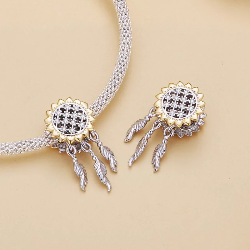 (image pour) Charm Pandora Style Attrape-rêves Tournesol - BSC820 - Afficher 4