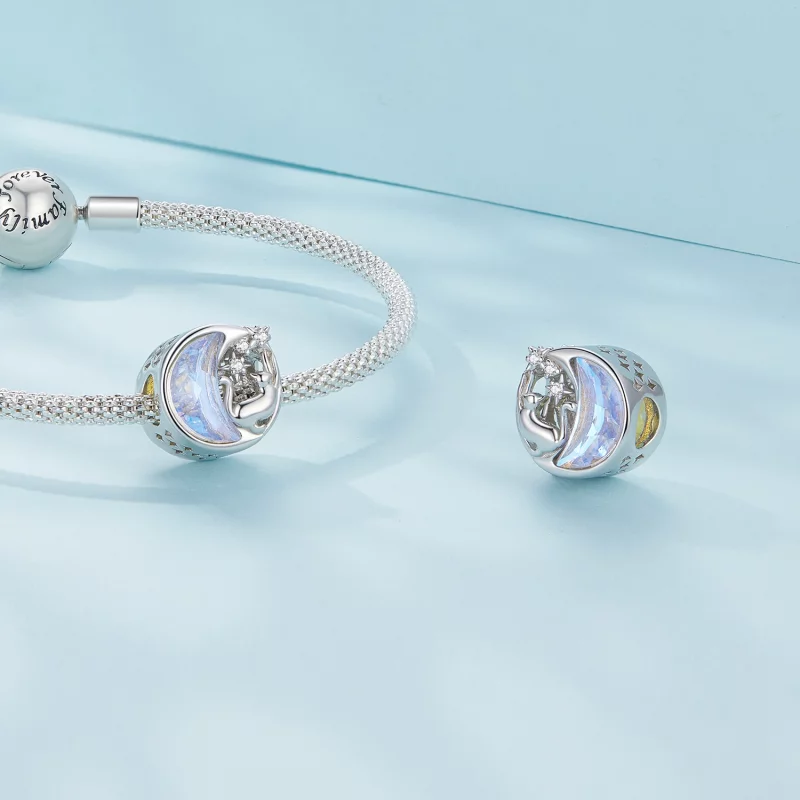 (image pour) Charm Pandora Style Chat Lune - SCC2538 - Afficher 4