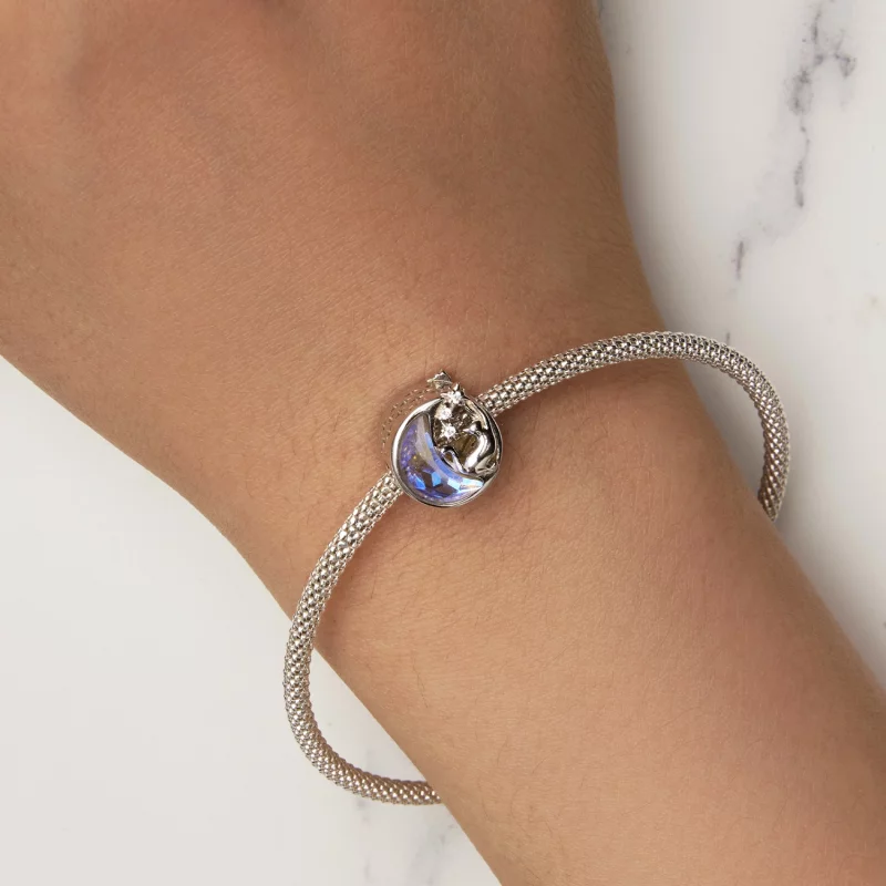 (image pour) Charm Pandora Style Chat Lune - SCC2538 - Afficher 6