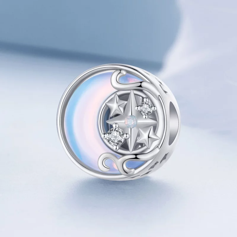 (image pour) Charm Pandora Style Éclat de Lune en Forme d'Étoile - BSC927 - Afficher 2