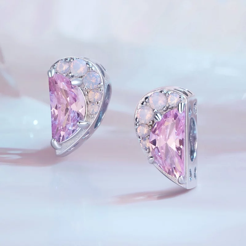 (image pour) Charm Pandora Style Cœur des Sœurs Roses - SCC2641 - Afficher 6