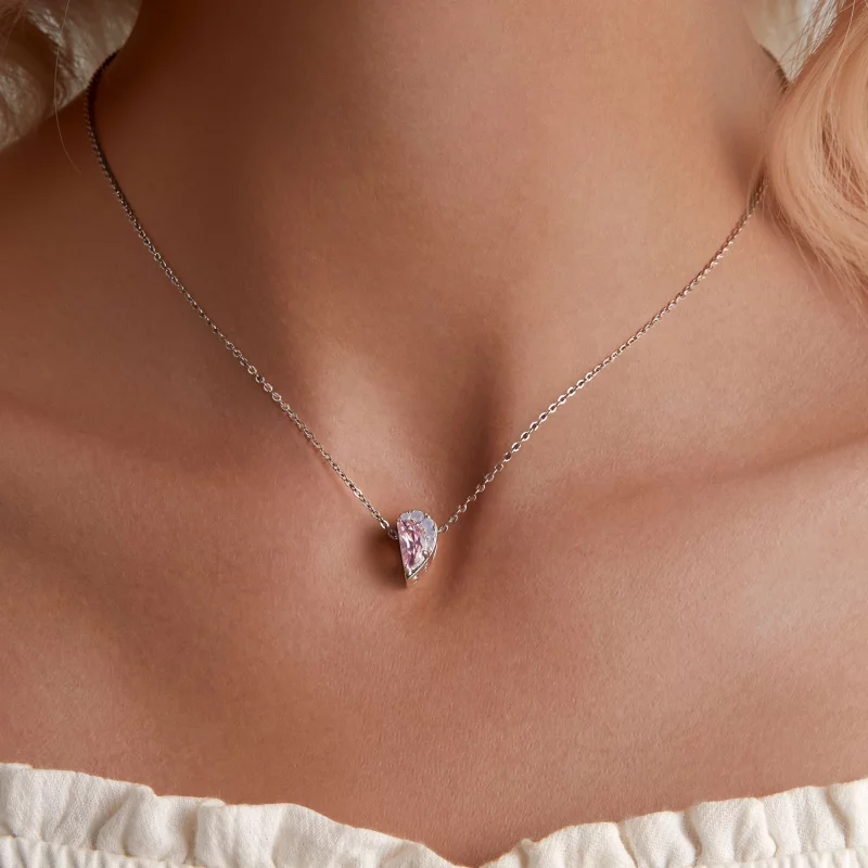 (image pour) Charm Pandora Style Cœur des Sœurs Roses - SCC2641 - Afficher 7