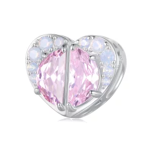 Charm Pandora Style Cœur des Sœurs Roses - SCC2641 (image pour) Charm Pandora Style Cœur des Sœurs Roses - SCC2641