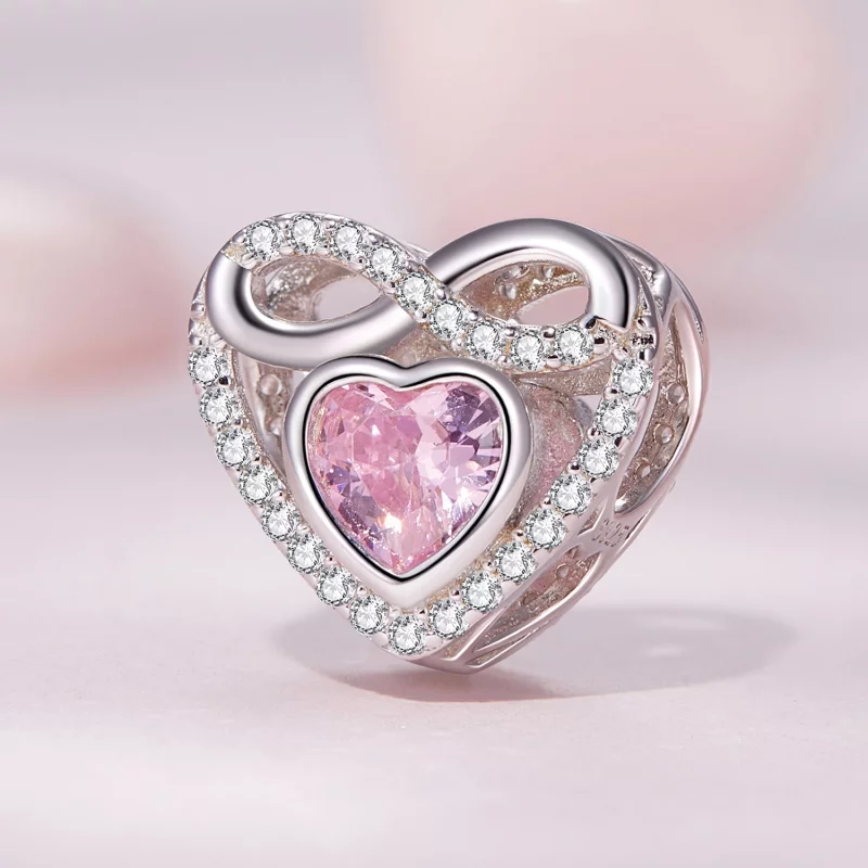 (image pour) Charm Pandora Style Cœur Éternel - BSC826 - Afficher 2