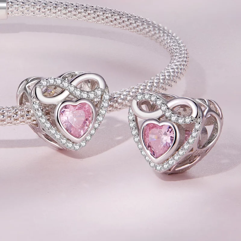 (image pour) Charm Pandora Style Cœur Éternel - BSC826 - Afficher 4