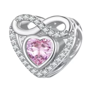 Charm Pandora Style Cœur Éternel - BSC826 (image pour) Charm Pandora Style Cœur Éternel - BSC826