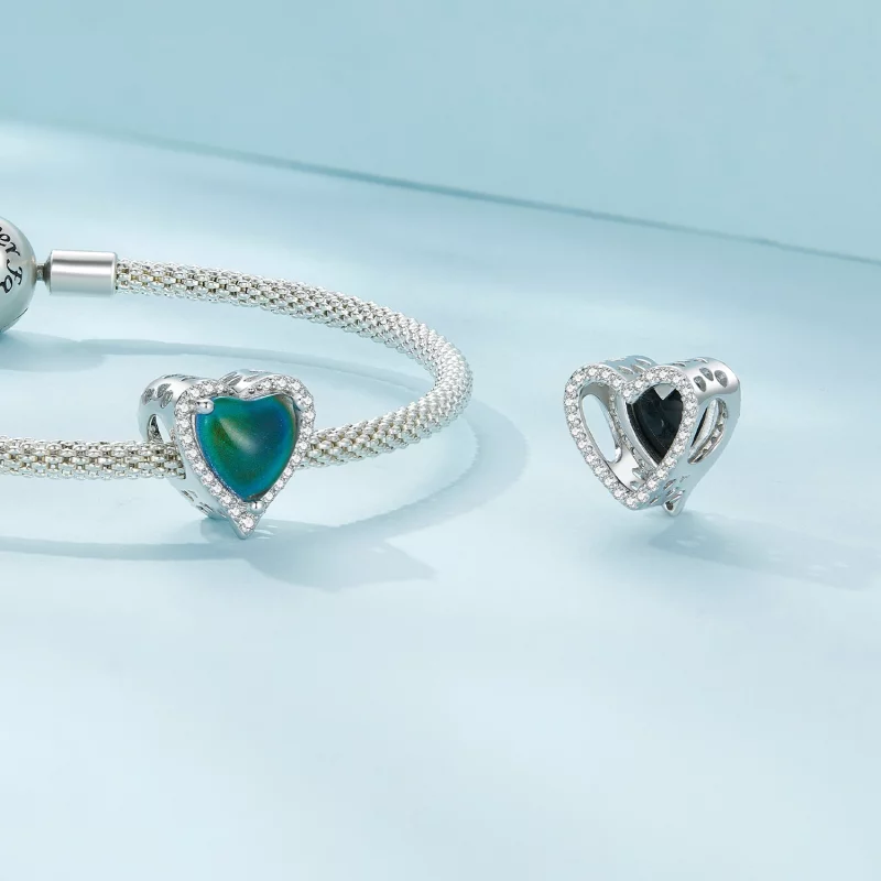 (image pour) Charm Pandora Style en Pierre d'Humeur Thermosensible - SCC2596 - Afficher 7