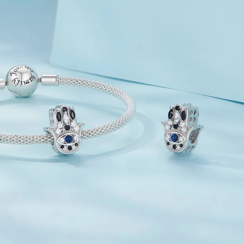 (image pour) Charm Pandora Style Main de Fatima - SCC2522 - Afficher 4