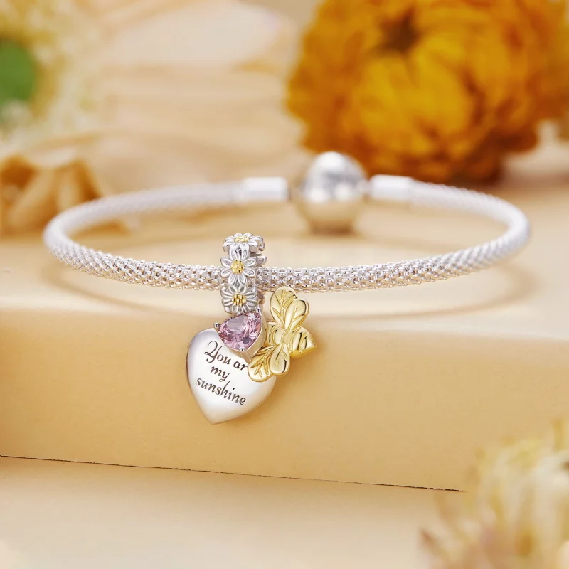 (image pour) Charm Pandora Style Marguerite Abeille - BSC816 - Afficher 3