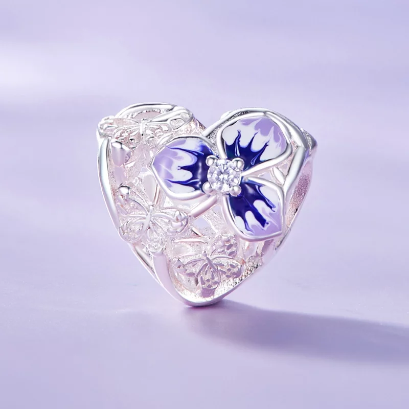 (image pour) Charm Pandora Style Pansy - SCC2585 - Afficher 2