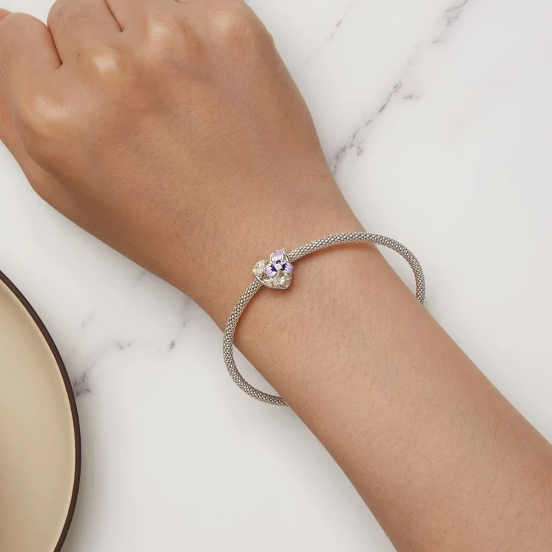 (image pour) Charm Pandora Style Pansy - SCC2585 - Afficher 6