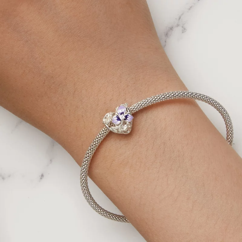 (image pour) Charm Pandora Style Pansy - SCC2585 - Afficher 7