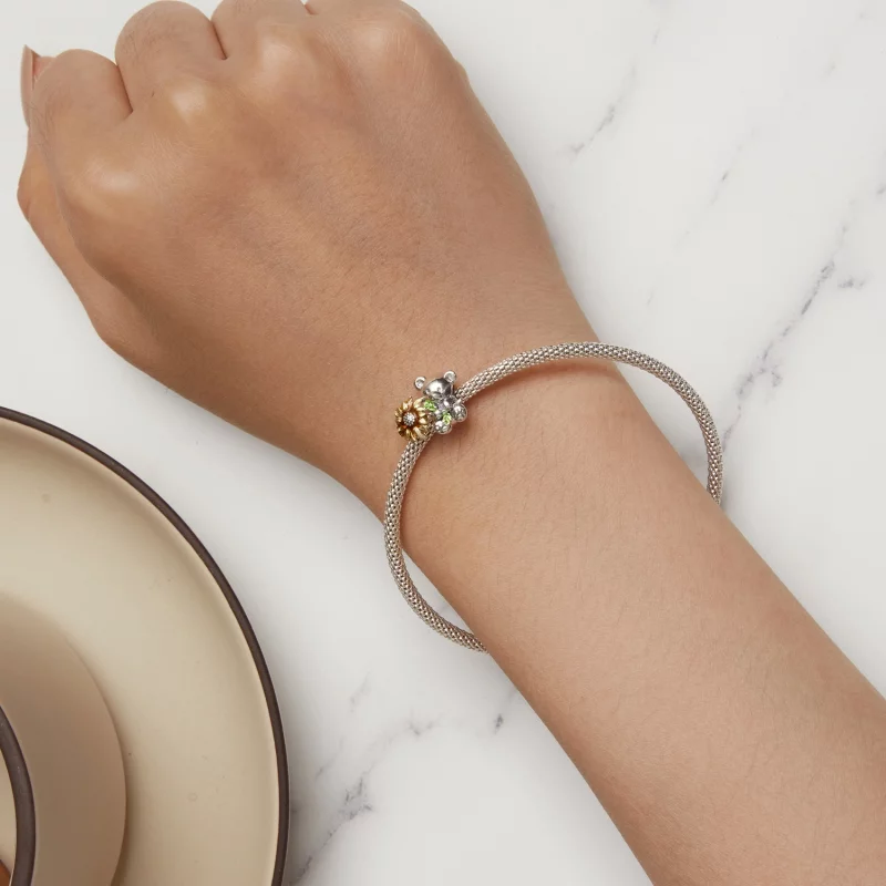 (image pour) Charm Pandora Style Tournesol et Ours - SCC2560 - Afficher 6