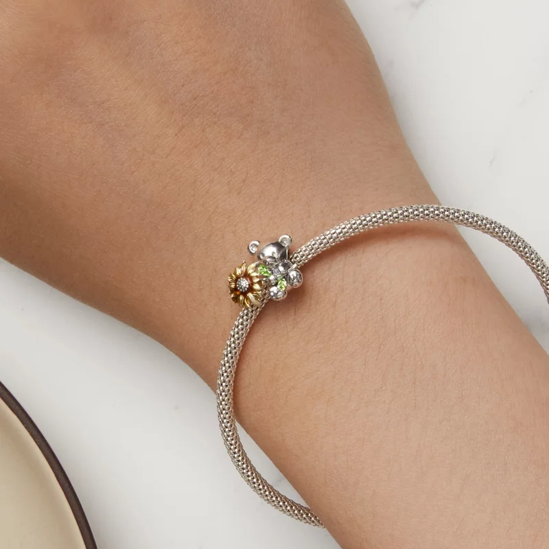 (image pour) Charm Pandora Style Tournesol et Ours - SCC2560 - Afficher 7