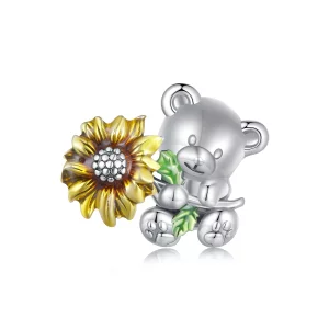 (image pour) Charm Pandora Style Tournesol et Ours - SCC2560