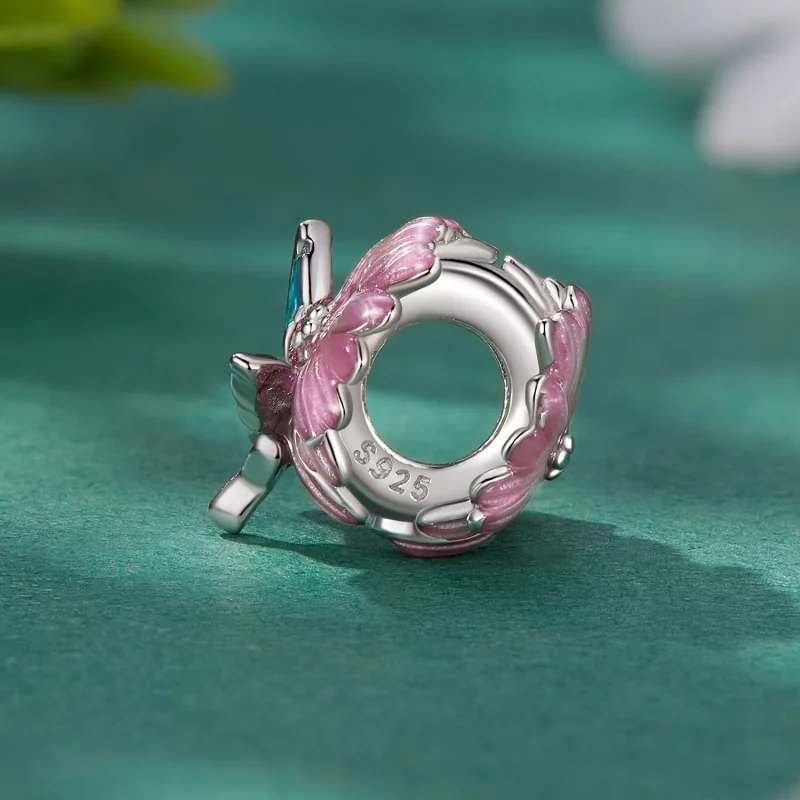 (image pour) Charm Papillon Chrysanthème de style Pandora - BSC788 - Afficher 3