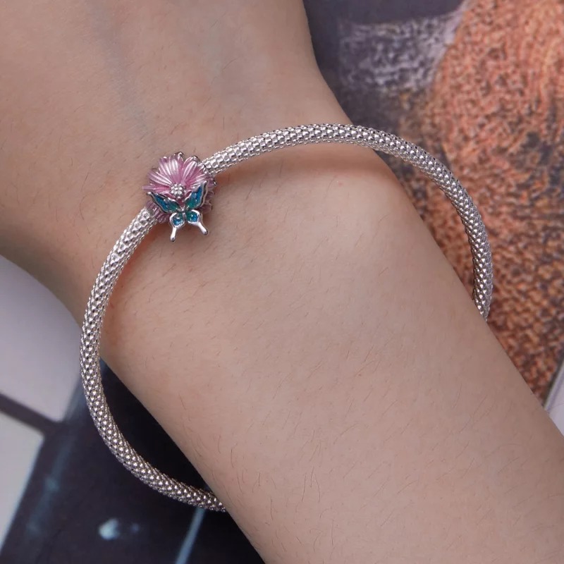 (image pour) Charm Papillon Chrysanthème de style Pandora - BSC788 - Afficher 6