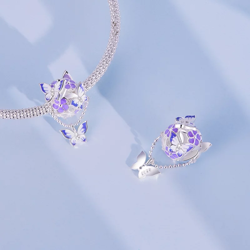 (image pour) Charm papillon à franges de style Pandora - SCC2460 - Afficher 4