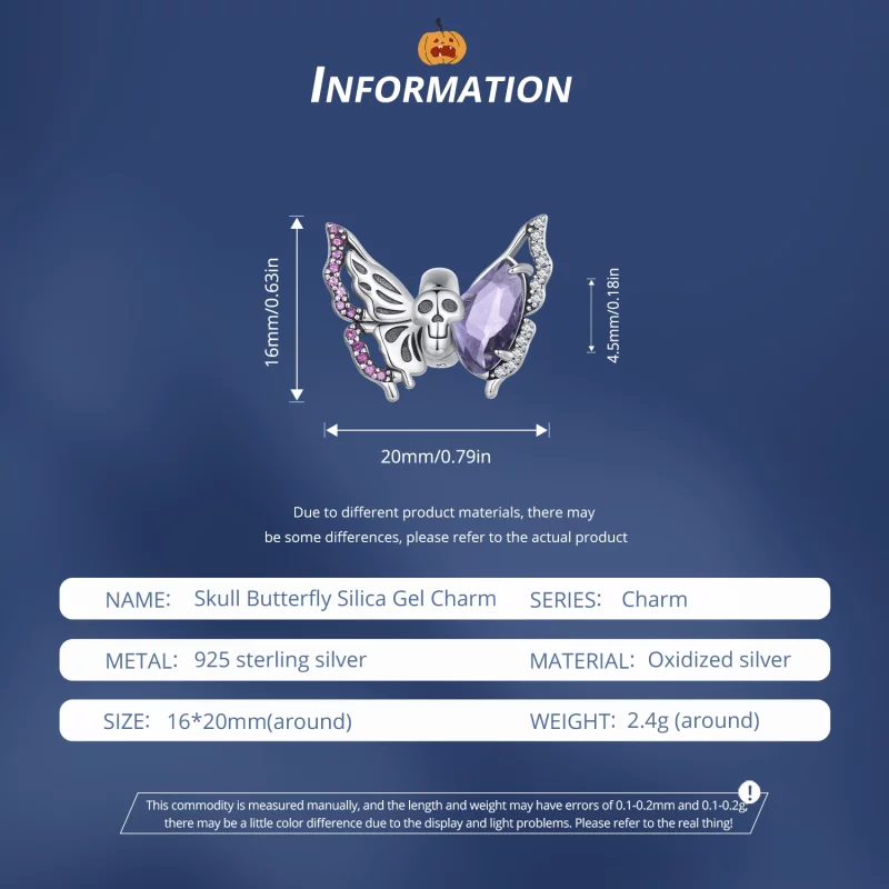 (image pour) Charm papillon squelette de style Pandora - BSC911 - Afficher 5