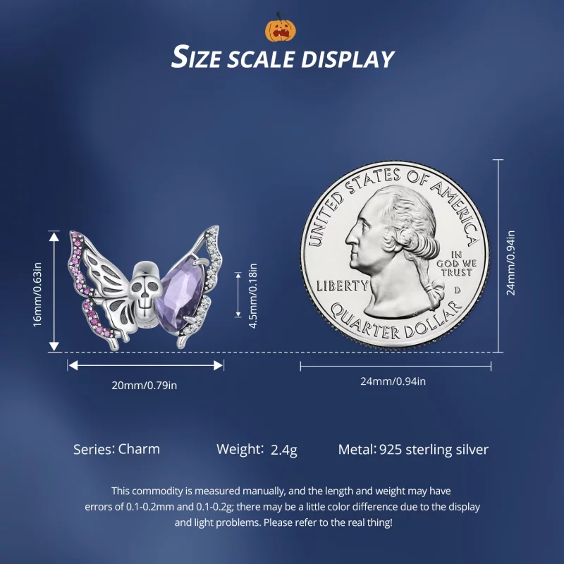 (image pour) Charm papillon squelette de style Pandora - BSC911 - Afficher 6