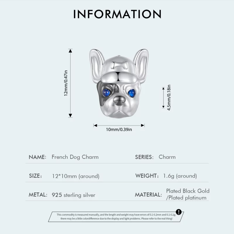 (image pour) Charm style Pandora Bouledogue Français - SCC2588 - Afficher 4