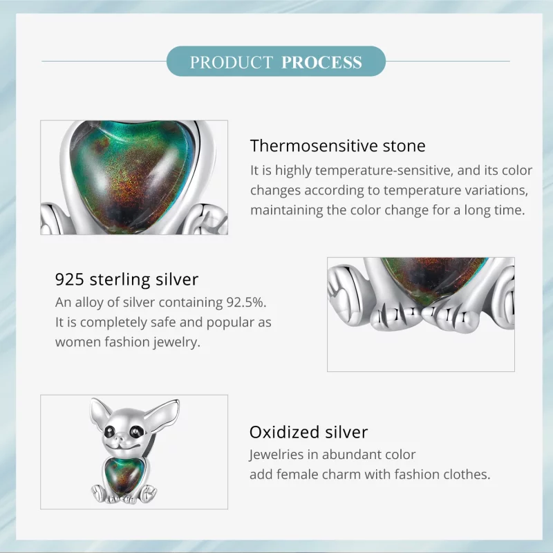 (image pour) Charm style Pandora Chihuahua - SCC2601 - Afficher 6