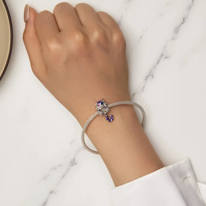 (image pour) Charm style Pandora en forme de chat fantastique - SCC2529 - Afficher 7