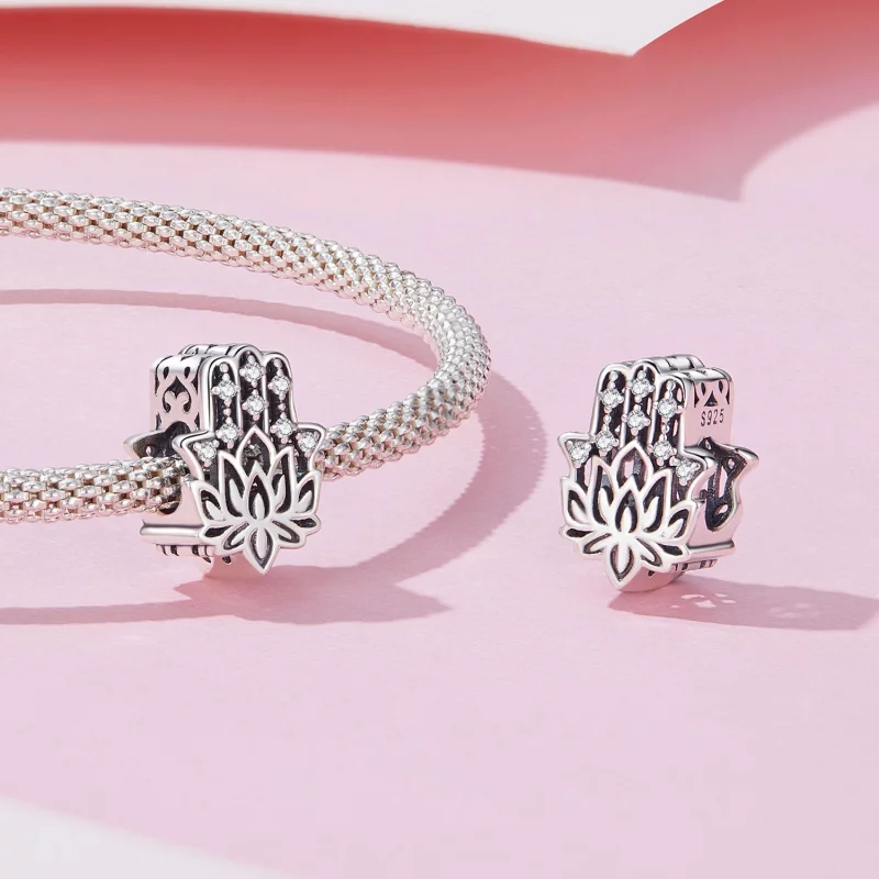 (image pour) Charm style Pandora Main de Fatima - SCC2628 - Afficher 4