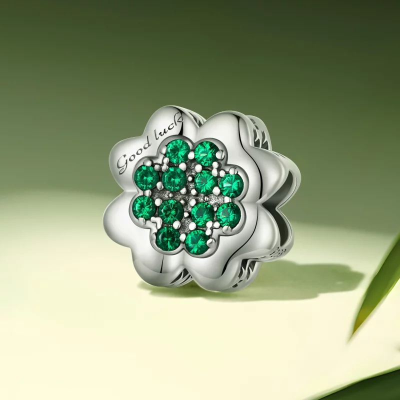 (image pour) Charm style Pandora à quatre feuilles de trèfle - SCC2604 - Afficher 2