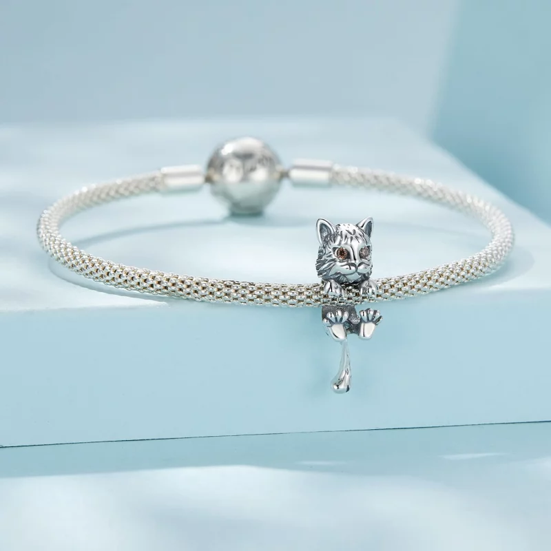 (image pour) Charm style Pandora représentant un lynx - SCC2633 - Afficher 3