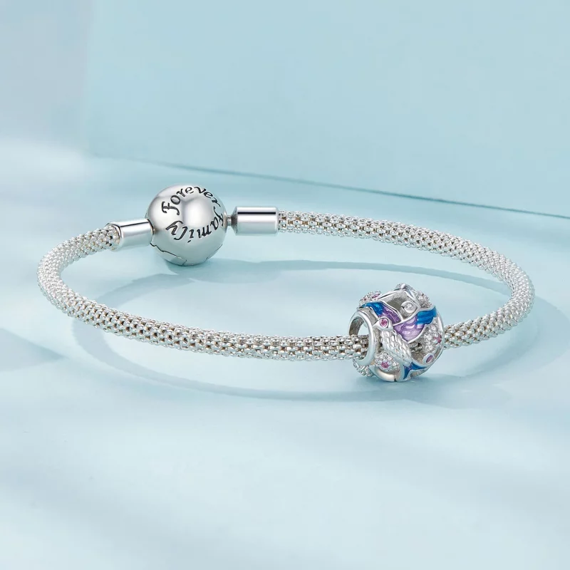 (image pour) Charm style Pandora représentant un martin-pêcheur - SCC2627 - Afficher 5