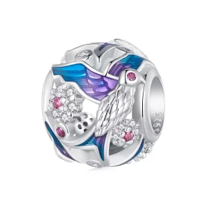 (image pour) Charm style Pandora représentant un martin-pêcheur - SCC2627