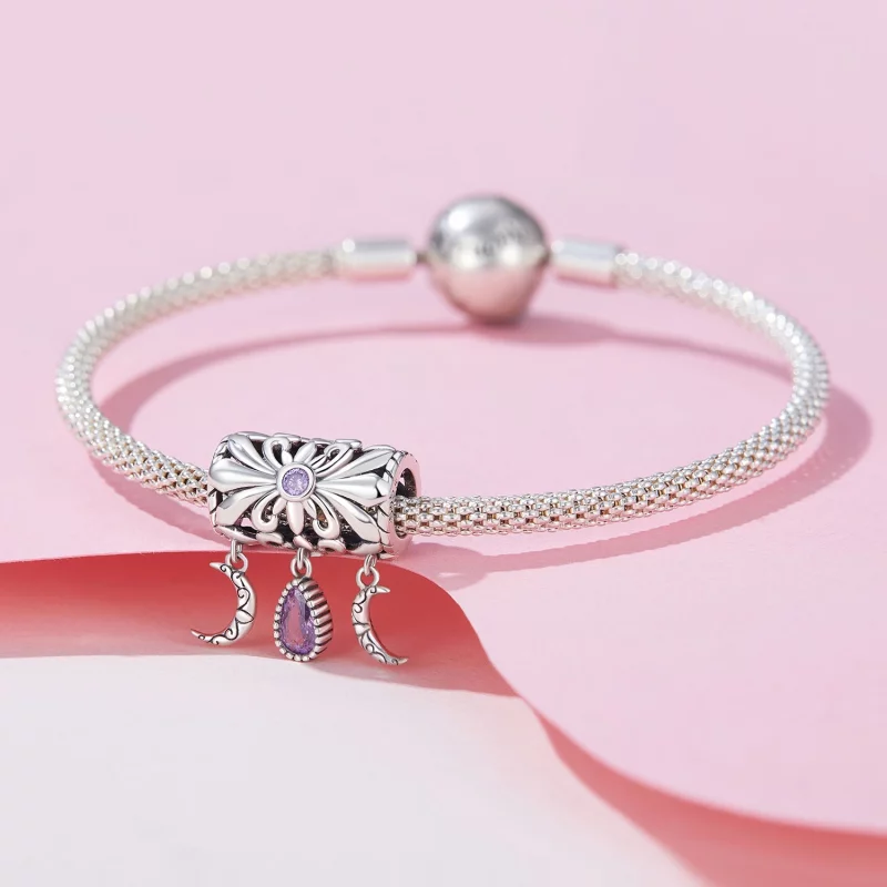(image pour) Charm style Pandora vintage Iris - SCC2631 - Afficher 3