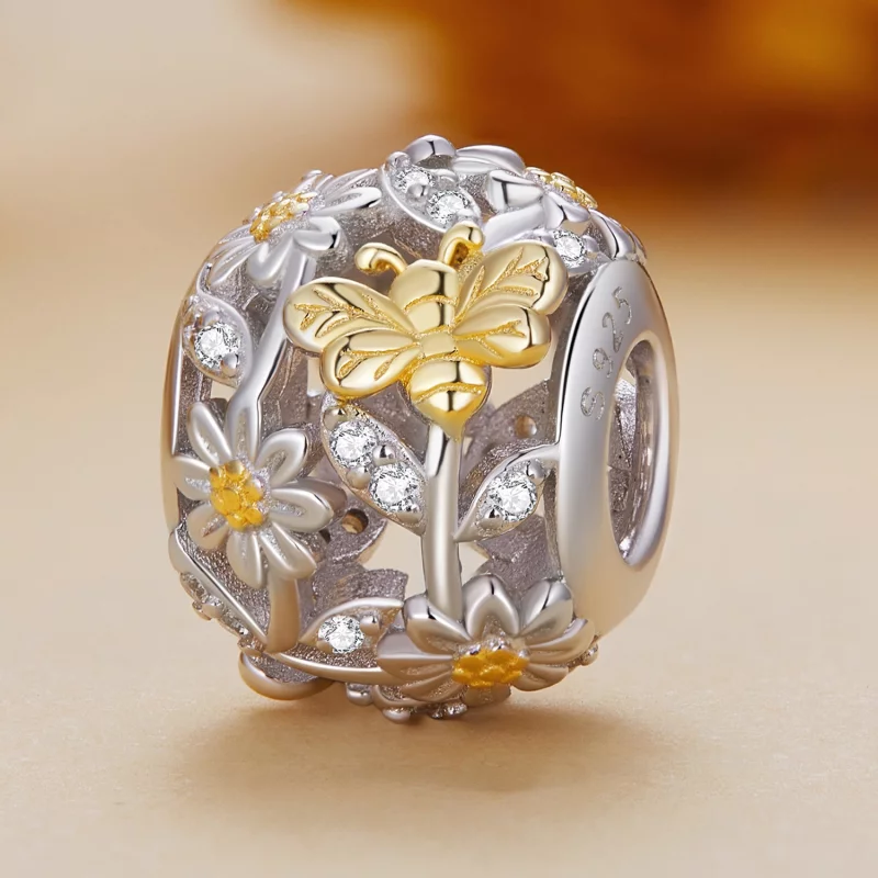 (image pour) Charme abeille marguerite de style Pandora - BSC818 - Afficher 2