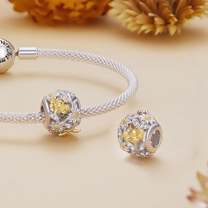 (image pour) Charme abeille marguerite de style Pandora - BSC818 - Afficher 4