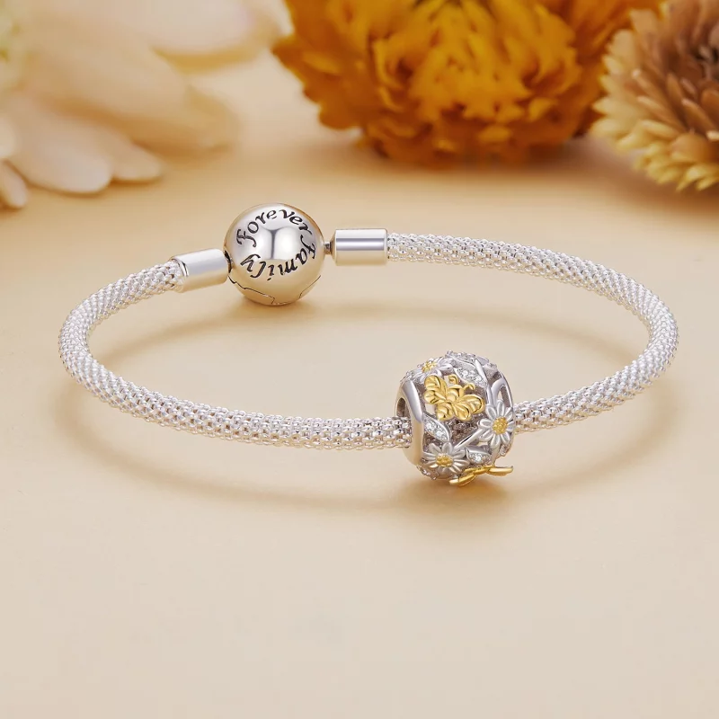 (image pour) Charme abeille marguerite de style Pandora - BSC818 - Afficher 5