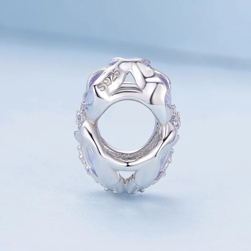(image pour) Charme de style Pandora avec fleur violette - BSC890 - Afficher 3