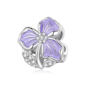(image pour) Charme de style Pandora avec fleur violette - BSC890