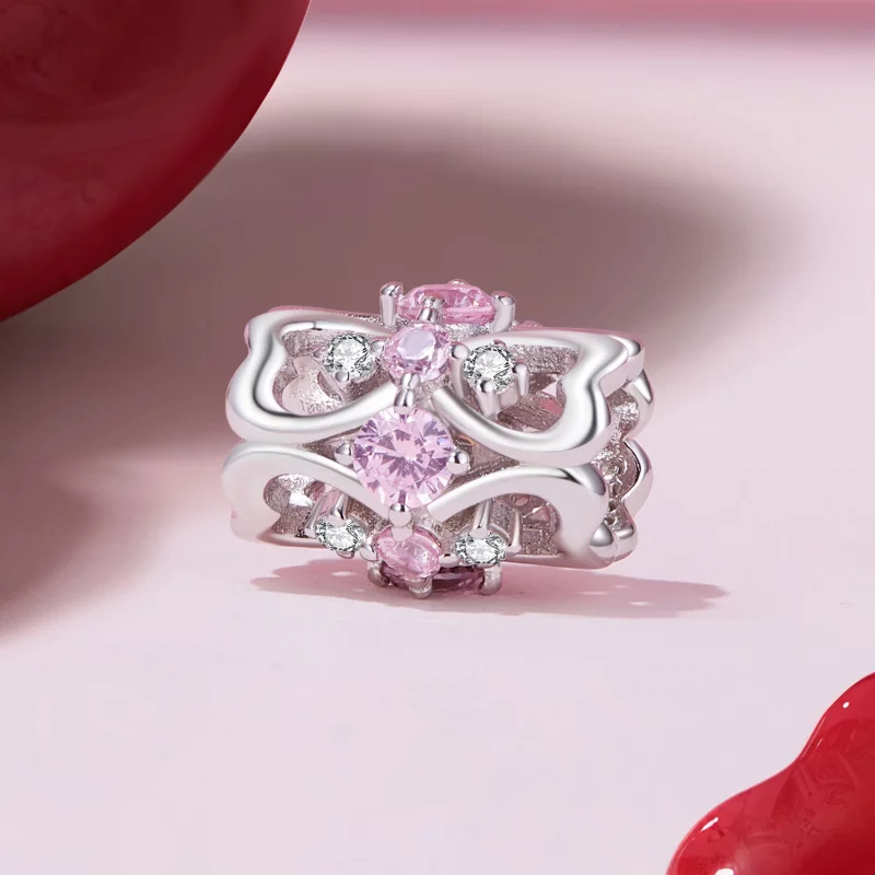(image pour) Charme en forme de cœur de style Pandora avec une petite taille de taille - BSC9 - Afficher 2