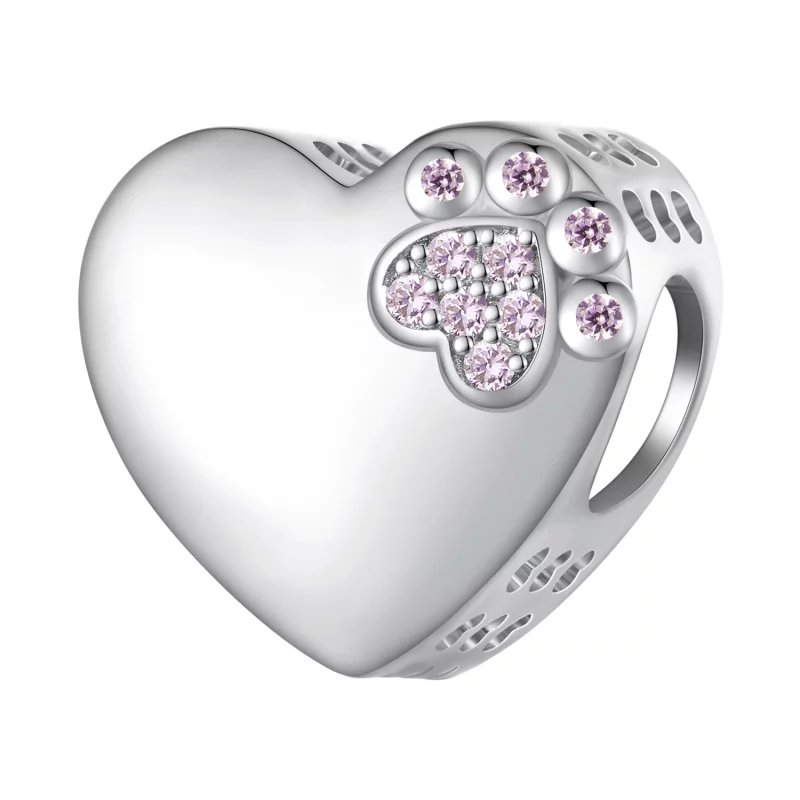 (image pour) Charme gravable en forme de patte de chat mignon de style Pandora - SCC1191-A - Afficher 7